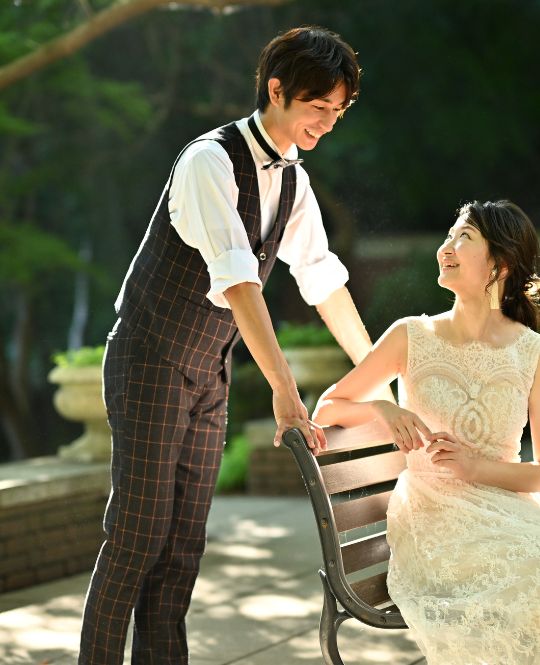 ブラックチェックのタキシード