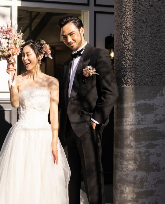 ブラックでダブルのタキシード