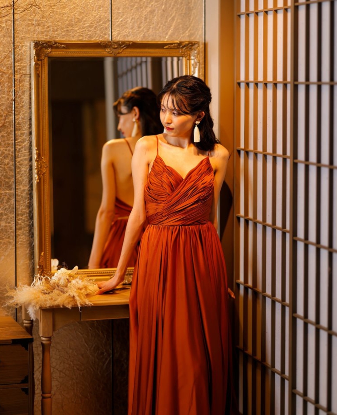 テラコッタのカラードレス