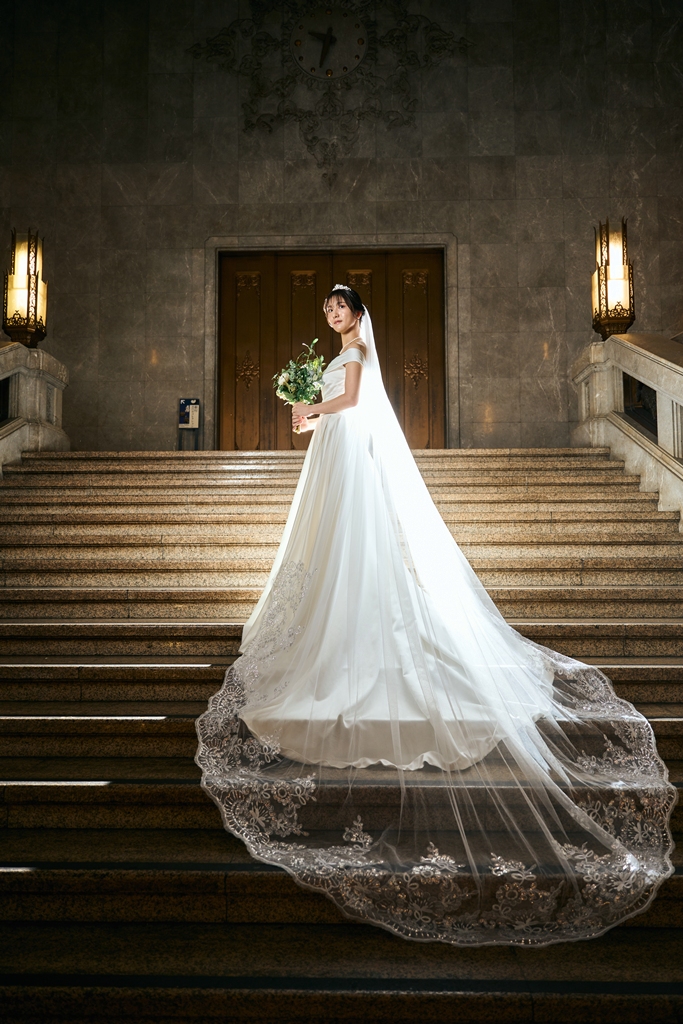 東京国立博物館で撮った花嫁の写真