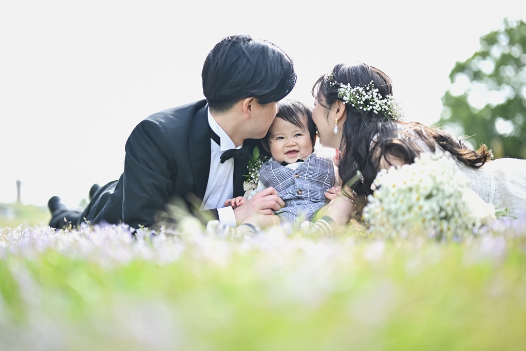 家族の結婚写真