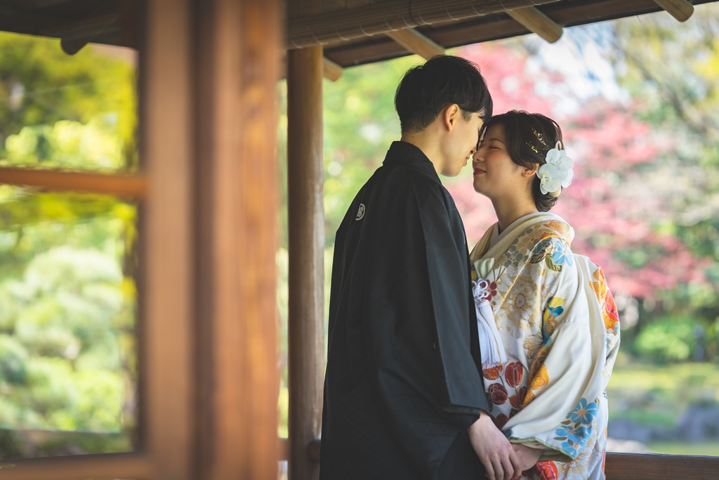清澄庭園で撮った結婚写真