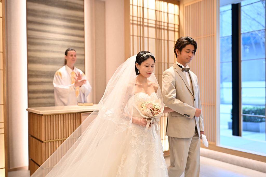 スタジオ挙式の退場シーン